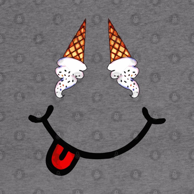 Ice Cream Cone & Smile (in the shape of a face) by Tilila